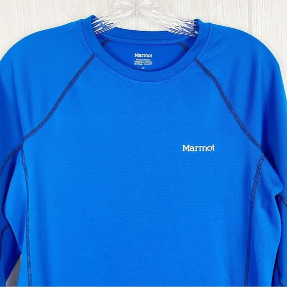 Marmot | Blue ThermalClime Sport Long Sleeve Crew - Picture 3 of 11